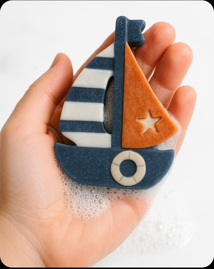 Duck & Boat Soap Gift Set • Nautical Soap Bars • Sailor Theme Kids Soap • Handmade Soap Gift Box