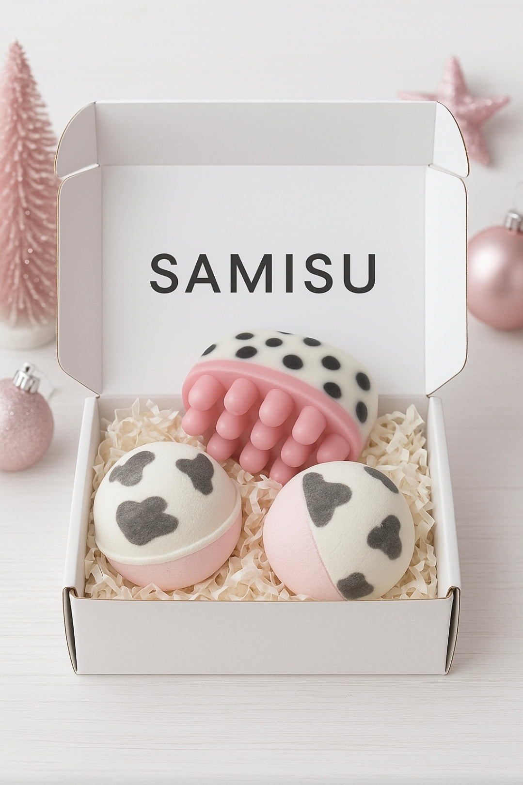 Pink Cow Combo Gift Set – Pink Lemonade Bath Bombs + Pink Bubbly Massage Soap Bar