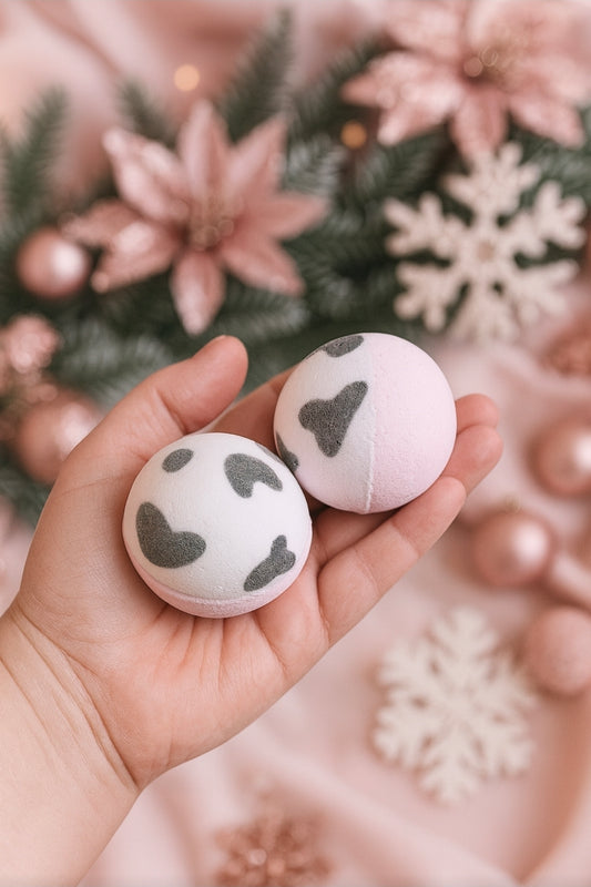 Pink Cow Combo Gift Set – Pink Lemonade Bath Bombs + Pink Bubbly Massage Soap Bar