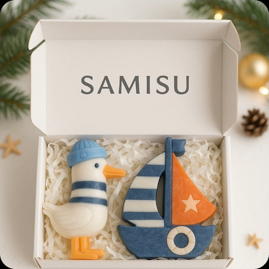 Duck & Boat Soap Gift Set • Nautical Soap Bars • Sailor Theme Kids Soap • Handmade Soap Gift Box