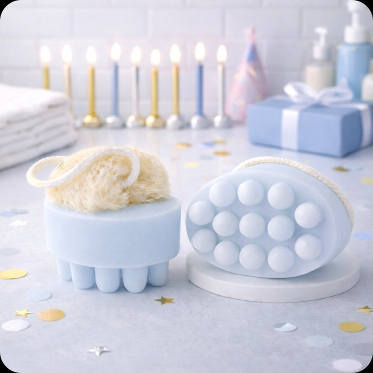 Invictorius Shea Butter Soap on a Rope – Exfoliating Massage Bar with Natural Loofah