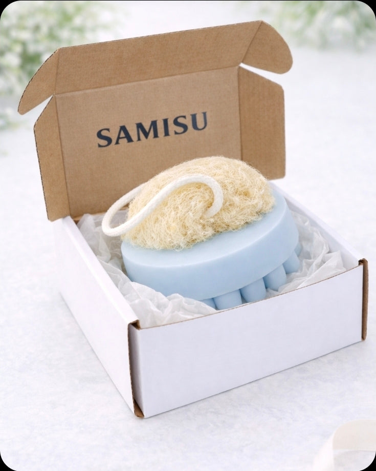 Invictorius Shea Butter Soap on a Rope – Exfoliating Massage Bar with Natural Loofah