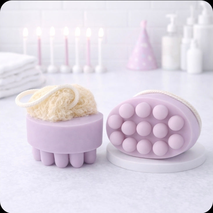 Snow Farie Shea Butter Soap on a Rope – Exfoliating Massage Bar with Natural Loofah