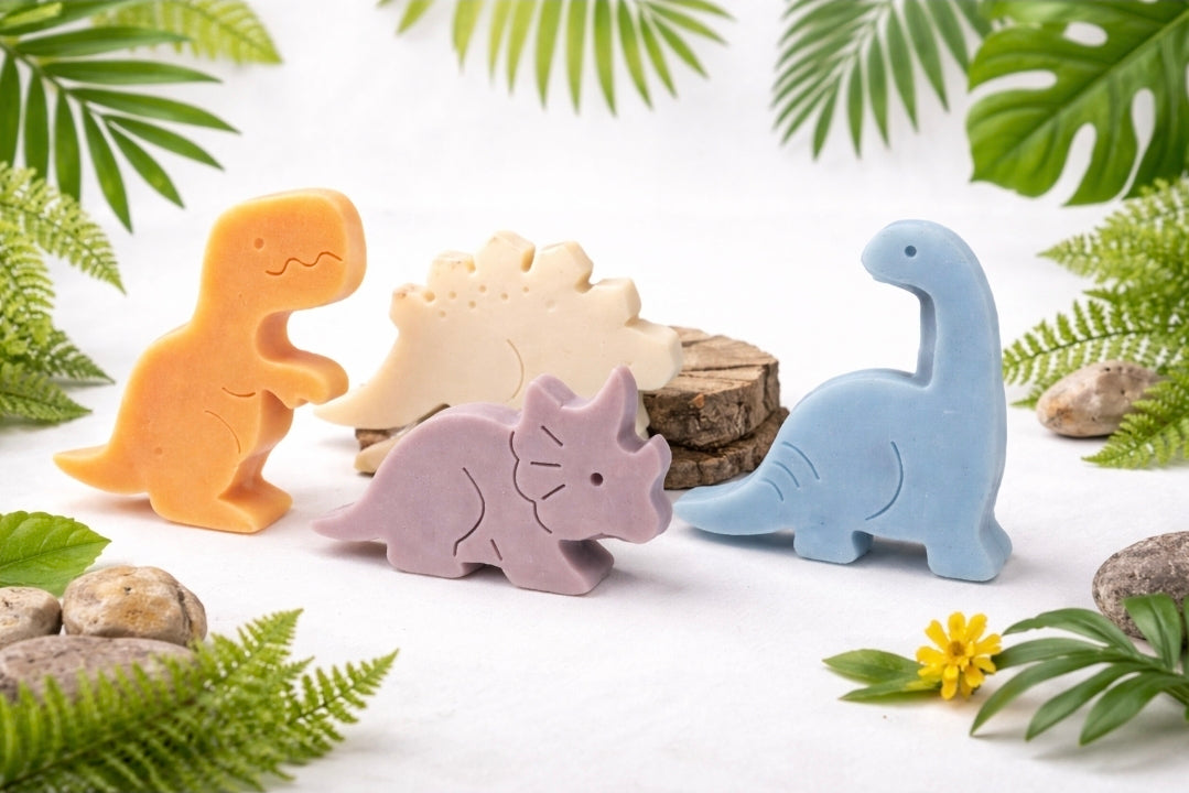 Dinosaur Soap Gift Set | Handmade Glycerine Soaps | Fun Kids Bath Time