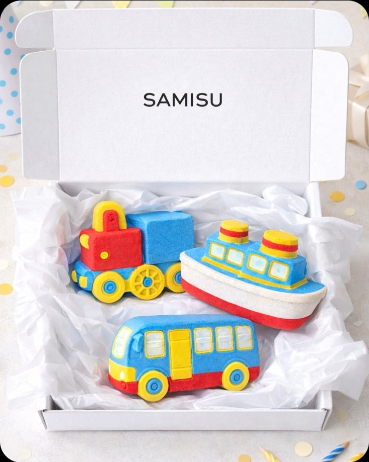 Transport Bath Bomb Gift Set for Kids | Bus, Train & Boat Bath Bombs