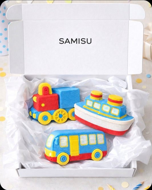Transport Bath Bomb Gift Set for Kids | Bus, Train & Boat Bath Bombs