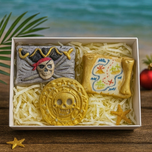 Pirate Bath Bomb Gift Set – Skull, Treasure Map & Gold Coin
